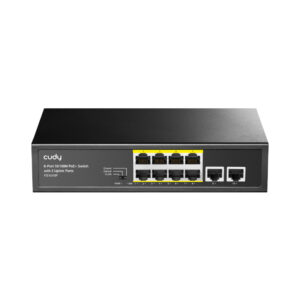 Cudy 8-Port Fast Ethernet 10/100M Unmanaged PoE+ Switch with 2 Uplink Ports 120W - Desktop
