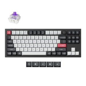 keychron Q3 HE ANSI 80% TKL 87 Key Carbon BlackOSA Full Assembled Knob Magnetic Switch RGB Hot-Swap Gateron Double-Rail Magnetic Nebula Switch Wireless / Wired / 2.4GHz Normal Profile QMK Custom Keyboard
