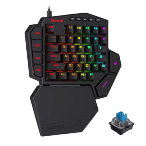 REDRAGON Diti Elite Pro One-Handed RGB Wireless Mechanical Gaming Keyboard Blue switch- Black