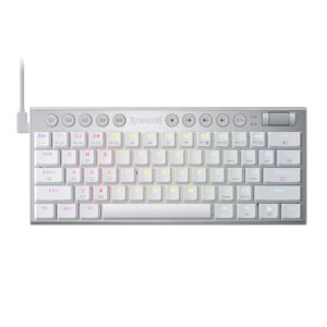 REDRAGON Horus Mini 61Key Red Switch RGB Low Profile Gaming Mechanical Keyboard - White